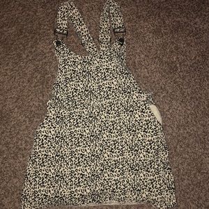 Cheetah overall dress with pockets!